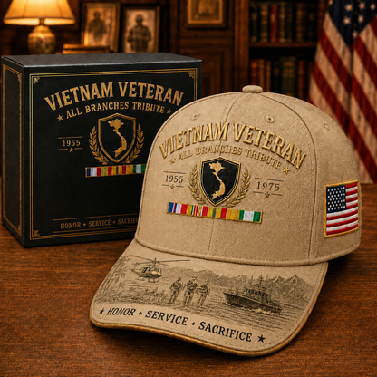 🎖️Vietnam Veteran United Services Tribute Cap – Honor, Service & Sacrifice 1955–1975