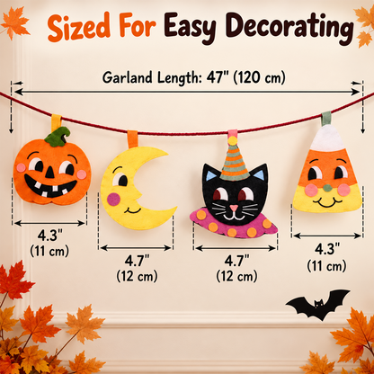 Halloween Garland Craft Kit – DIY Felt Decorations for Kids & Families