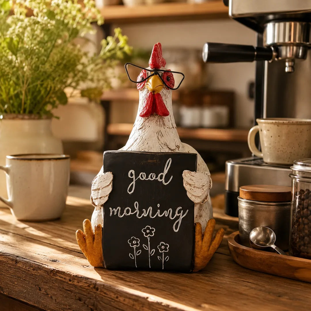 Funny Farmhouse Chicken Figurine Decor