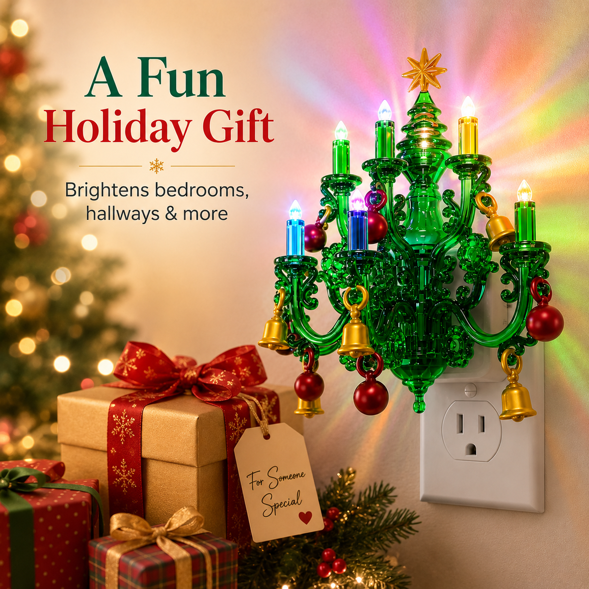 Christmas chandelier night light holiday gift