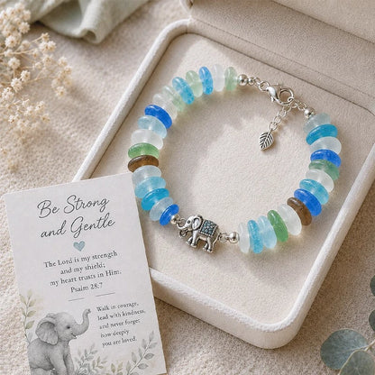 🩵 Sea Glass Blessing Bracelet