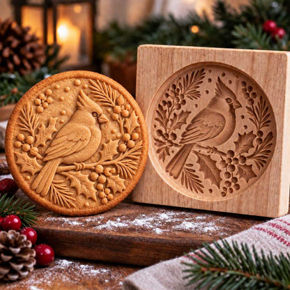 🍪 Woodland Animal Cookie Mold | 4.7-Inch Wooden Embossing Mold for Cozy Homemade Cookies