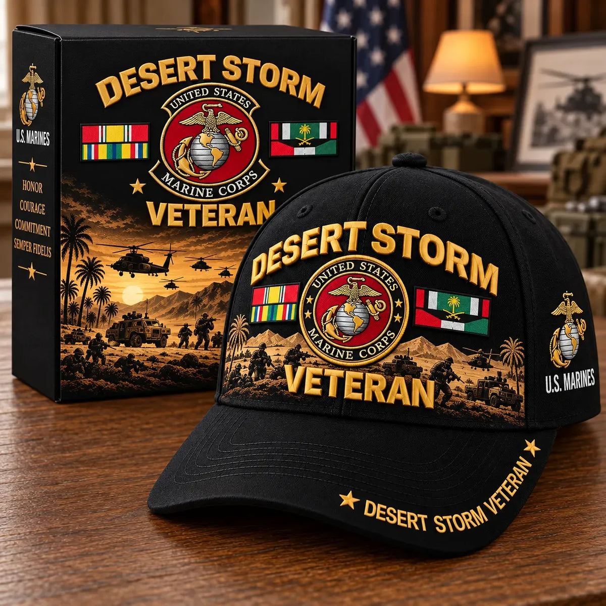 🎖️🇺🇸 Desert Storm 35th Anniversary Veteran Cap – Honoring Service, Brotherhood & Pride | 1991–2026