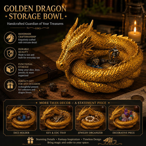🔥LAST DAY 50% OFF - 🐉 Hand-Painted Dragon Catchall Bowl | Limited Fantasy Decor ✨