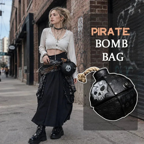 🔥Last Day 49% OFF - 💣🏴‍☠️Pirate Skull Bomb Shape Crossbody Bag