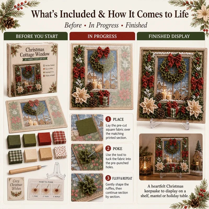 🎄🧵 Create Plush 3D Christmas Fabric Art | No-Needle Craft Kit