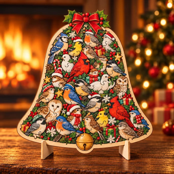 Intricate Christmas Keepsake Wooden Puzzle Ornaments – Artistic Festive Tabletop Décor