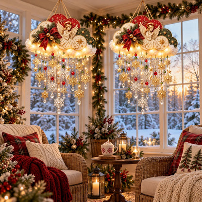 Angelic Christmas Snowfall Cloud – Lighted Hanging Holiday Decor☁️✨