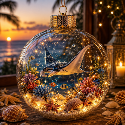 🌊Summer Ocean Animal Lighted Diorama Ornament – 🎁8 Magical Coastal Designs