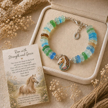 🩵 Sea Glass Blessing Bracelet