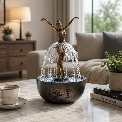 Elegant Ballerina Waterfall Fountain Lamp