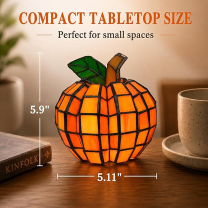 🎃Orange Indoor Patch the Pumpkin Stained Glass Accent Lamp
