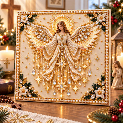 Beginner-Friendly Christian Pearl Bead Art Kit | Pre-Printed Design with Built-In Wooden Frame & Complete Tools 💕
