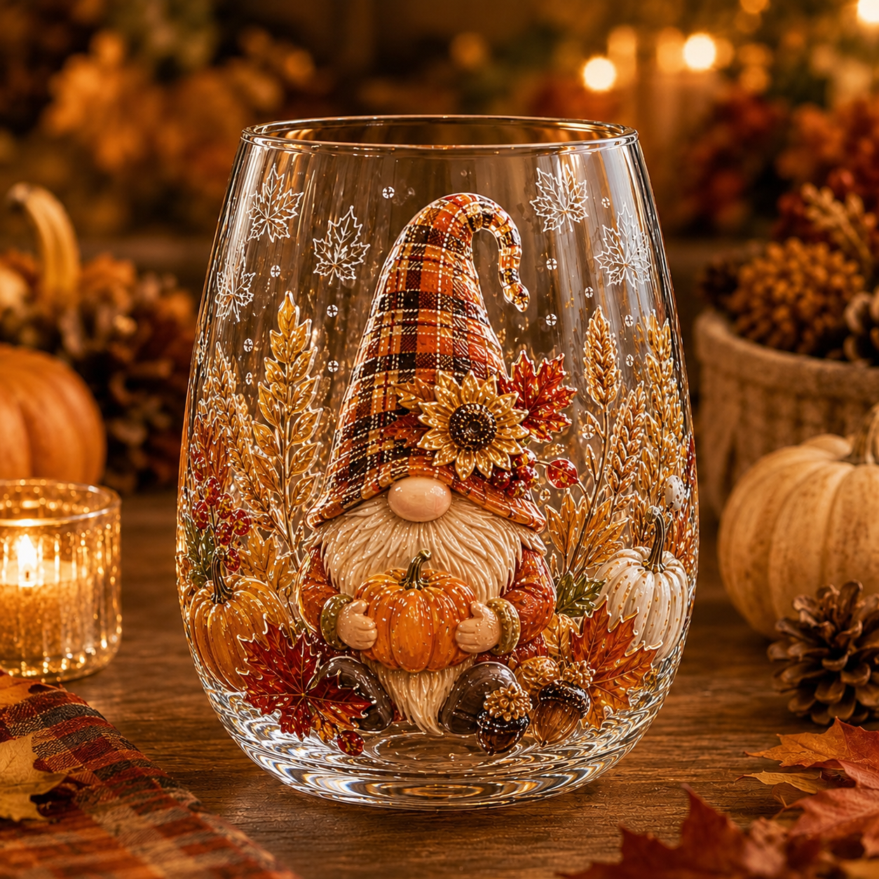 🍂✨Autumn Harvest 3D Glass Cup Gift Set – 6 Festive Designs