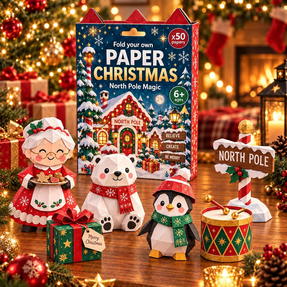 🎄Beginner-Friendly 3D Christmas Paper Craft Kit | Easy Layered DIY Holiday Decoration ✨
