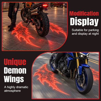 🏍️ Motorcycle Red Devil Wing Ground Projection Lights – 1 Pair of Gothic LED Styling Lights for Night Displays 🔴🦇