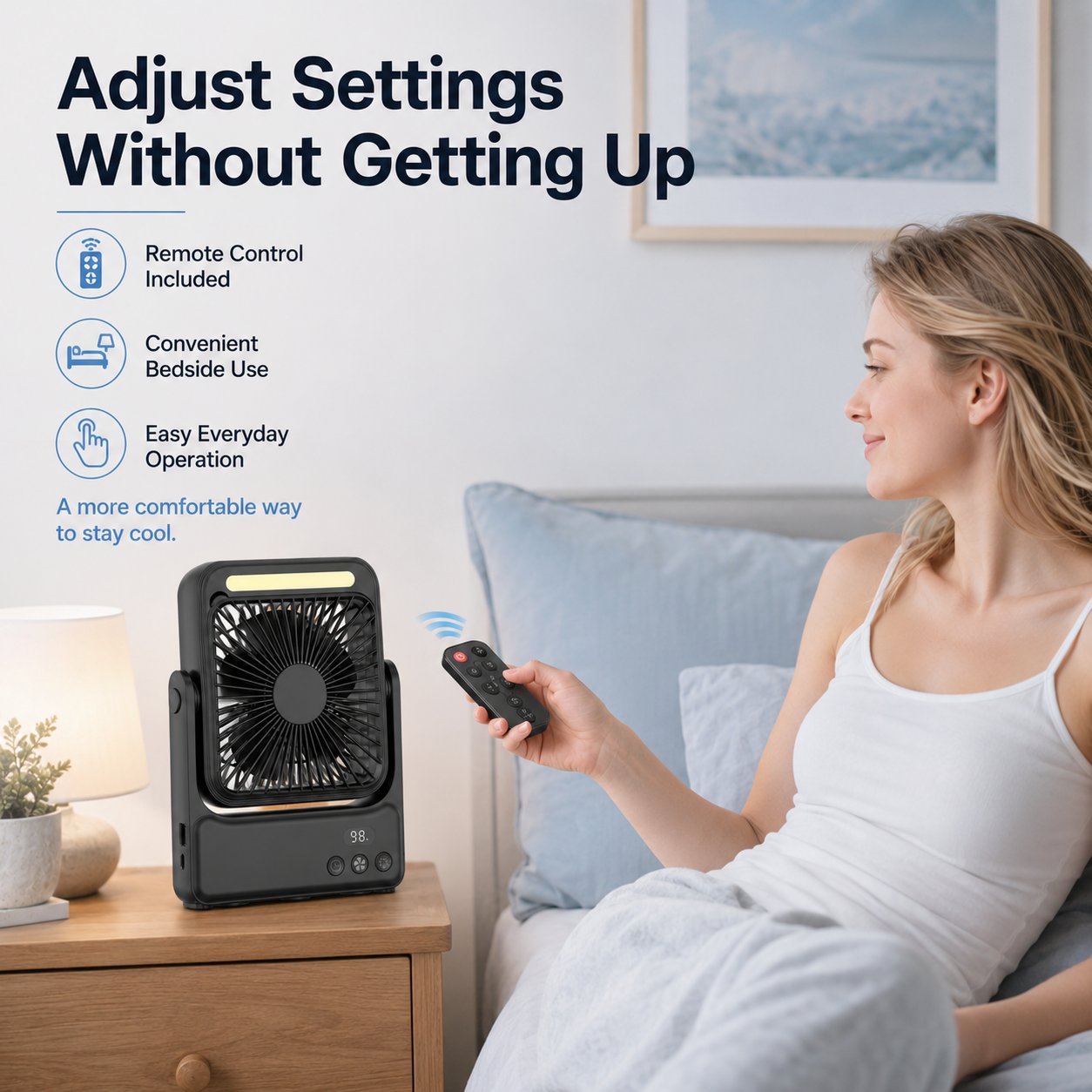 🧲Rechargeable Magnetic Portable Fan With Light 🧊& Remote Control