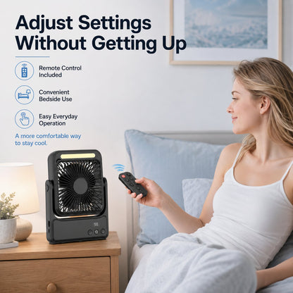 🧲Rechargeable Magnetic Portable Fan With Light 🧊& Remote Control
