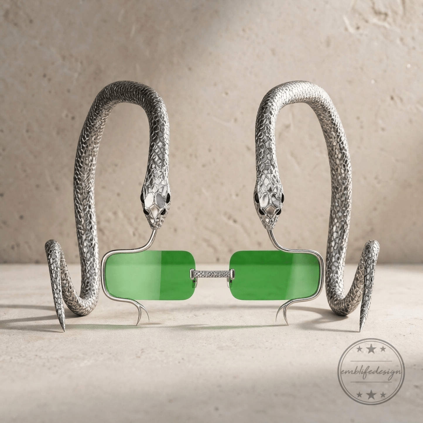 Snake Sunglasses with Green Lenses