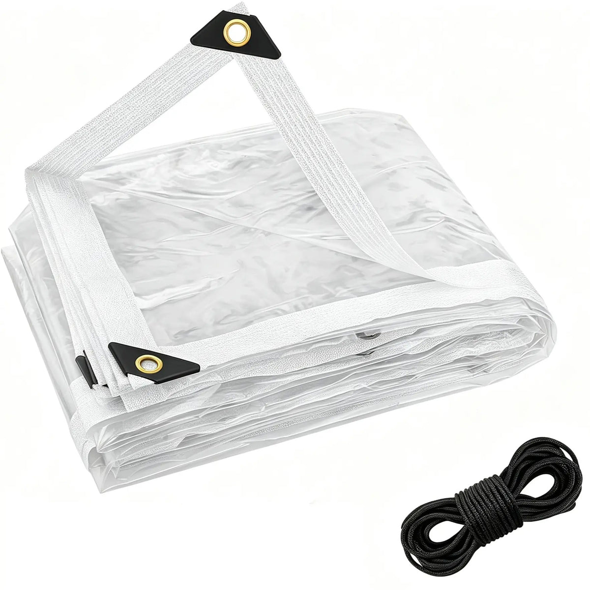 🌧️💪 ClearGuard™ Heavy-Duty Waterproof Tarp – Transparent Outdoor Rain Cover with Secure Grommets
