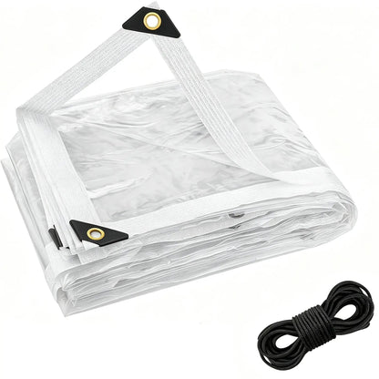 🌧️💪 ClearGuard™ Heavy-Duty Waterproof Tarp – Transparent Outdoor Rain Cover with Secure Grommets