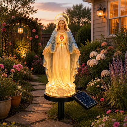 ✨Solar Virgin Mary Garden Statue Light – 🏡Glowing Sacred Heart Outdoor Decor for Yard & Patio