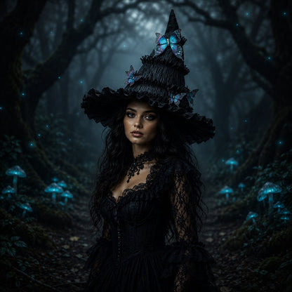🦋 🧙Mystical Butterfly Witch Hat – 🖤Enchant Your Halloween Look