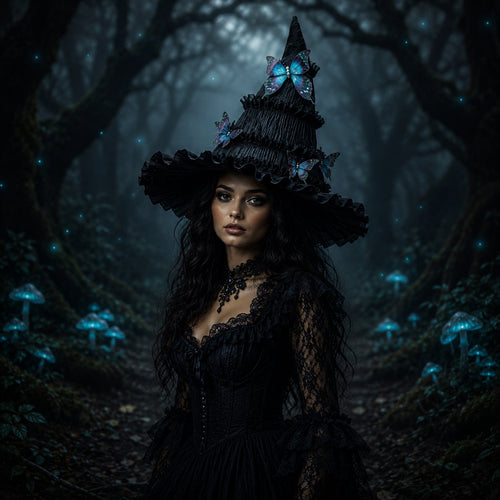 🦋 🧙Mystical Butterfly Witch Hat – 🖤Enchant Your Halloween Look