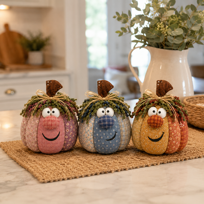 Whimsical Patchwork Pumpkin Pals