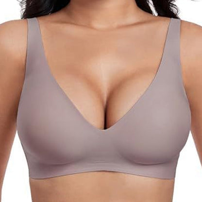 💗Summer Hot Sale⚡50K+ SOLD💕 Jelly Wireless Womens Comfortable Wireless Bras Push Up Bralettes Seamless T-shirts Bras Deep V Everyday Bras