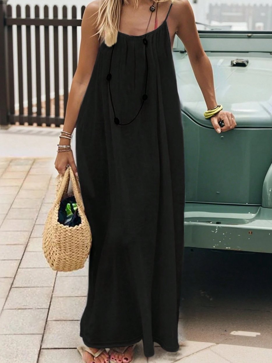 🔥Buy 3 Free shipping🎉🎉Women's Solid Color Backless Cami Dress