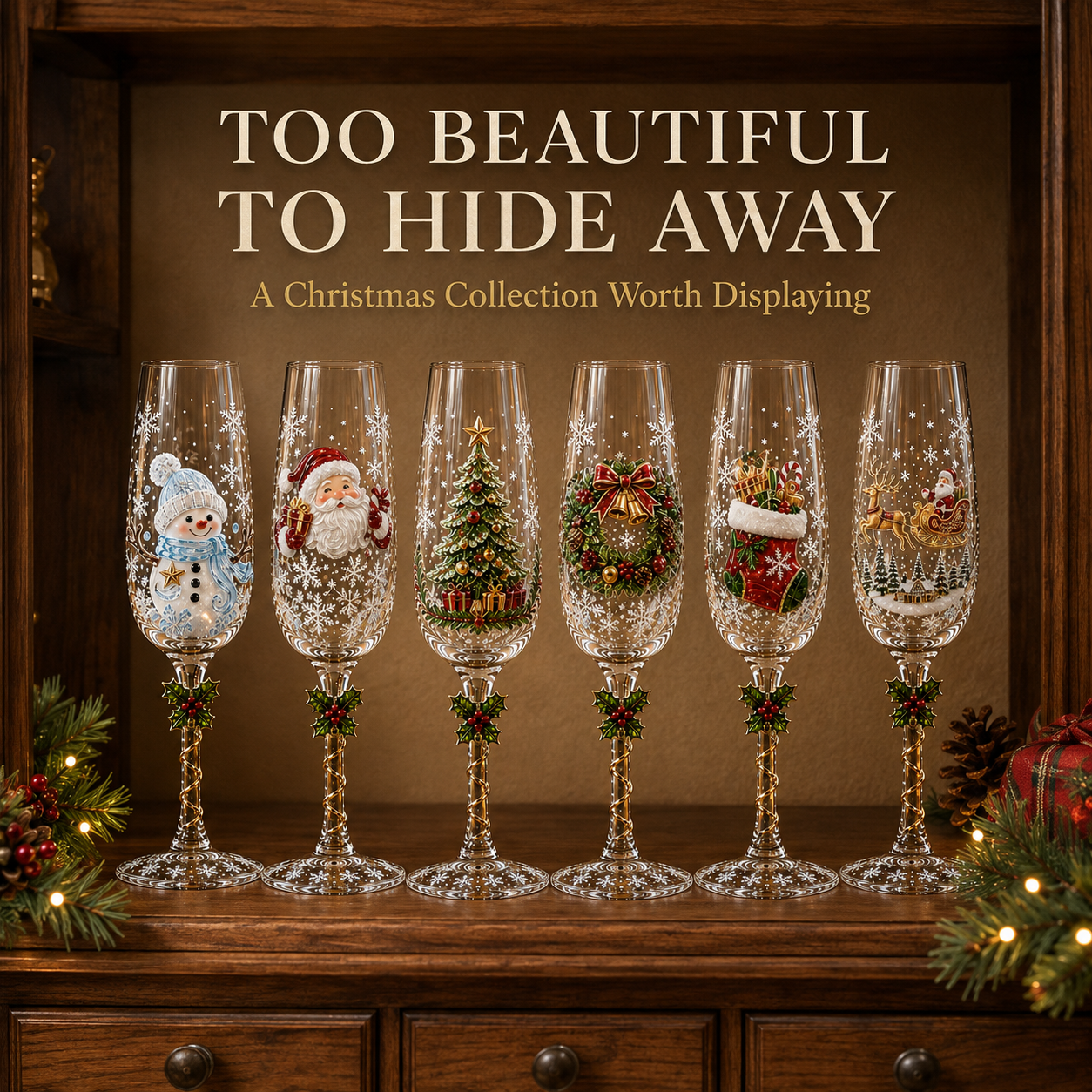 🎁Christmas Magic Champagne Glass Collection✨