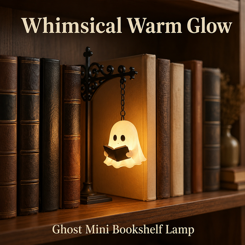 Cozy Reading Ghost Bookshelf Lamp