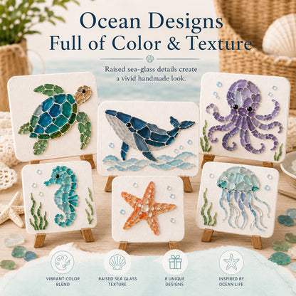 🌊🎨 DIY Sea Glass Mosaic Art Kit – Bring The Ocean To Life