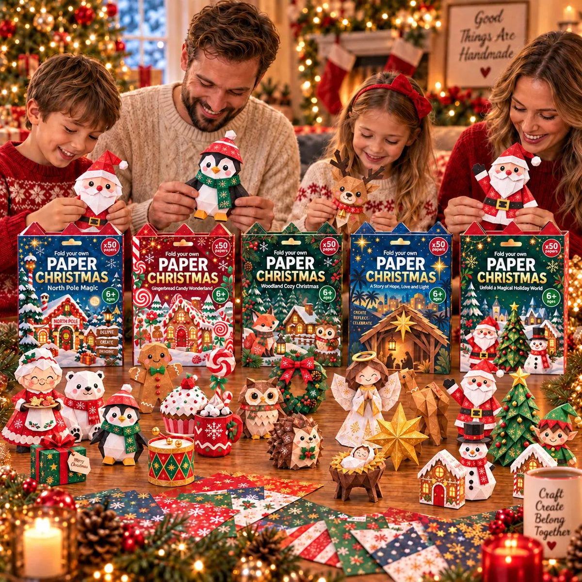 🎄Beginner-Friendly 3D Christmas Paper Craft Kit | Easy Layered DIY Holiday Decoration ✨