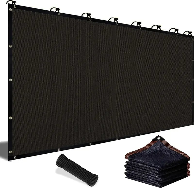 💥90% Blackout Cloth (Black) - 10 x 13ft UV-Resistant Shade Net with Reinforced Rivets,