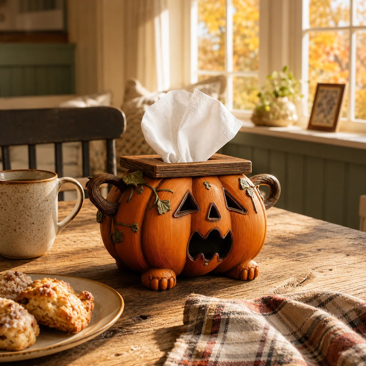 Pumpkin Halloween Tissue Box Cover