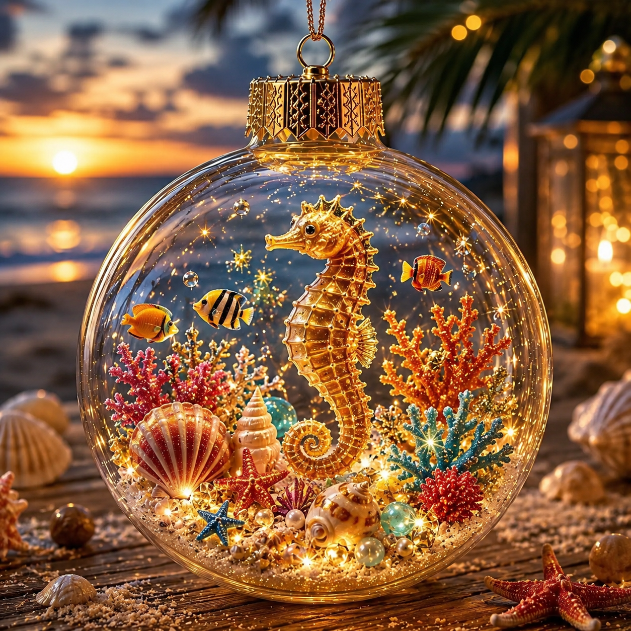 🌊Summer Ocean Animal Lighted Diorama Ornament – 🎁8 Magical Coastal Designs