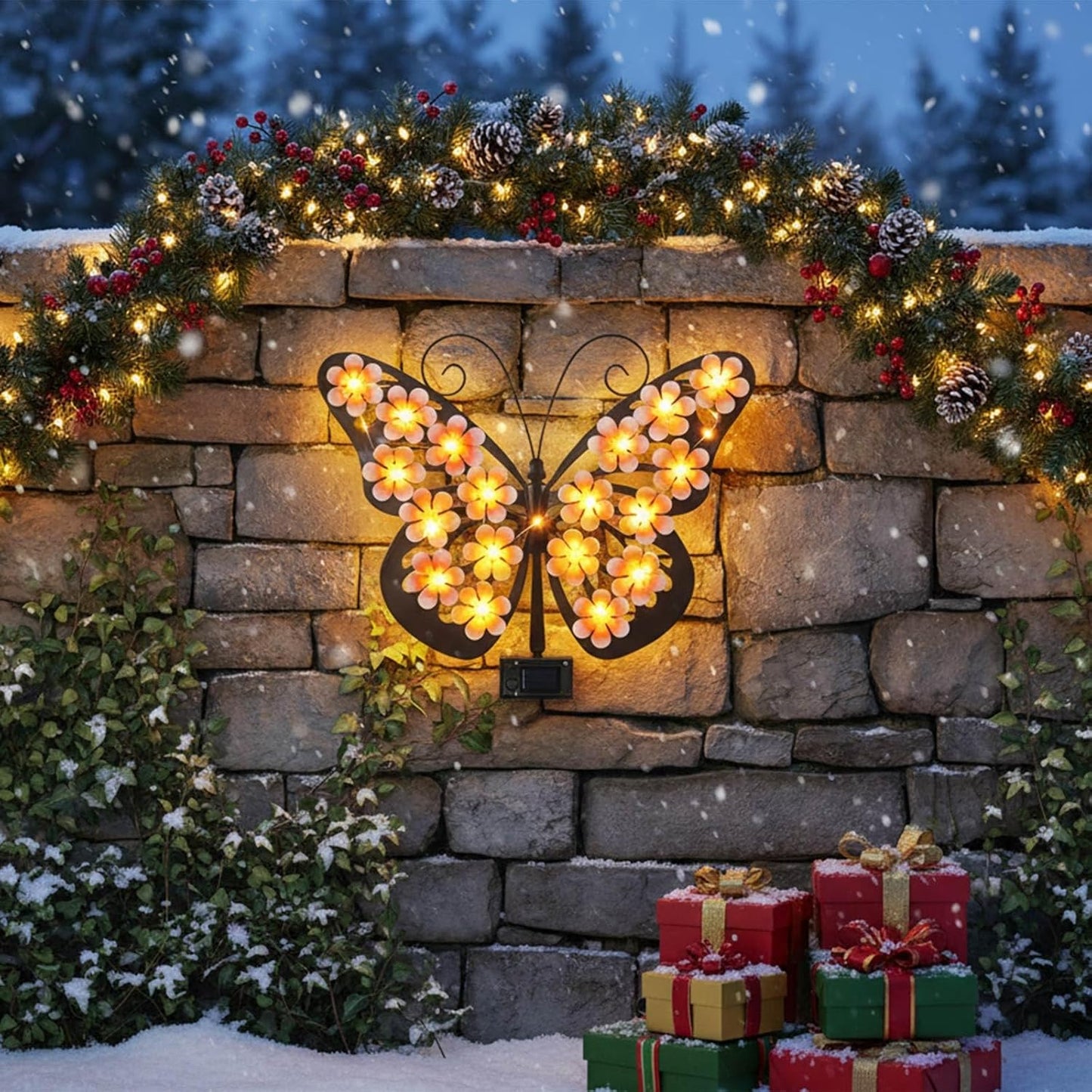 🦋Solar Lights Outdoor Metal Butterfly Wall Decor