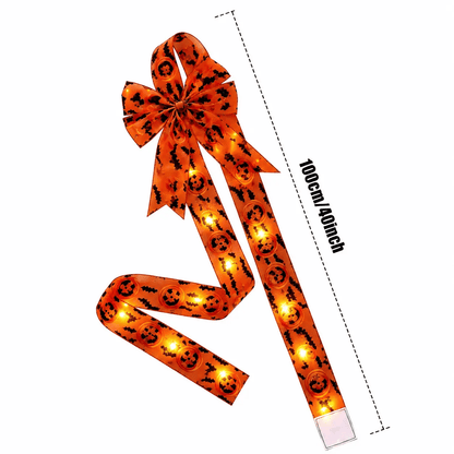 🎃4PCS Light-Up Halloween Tassel Decor With Orange Bow