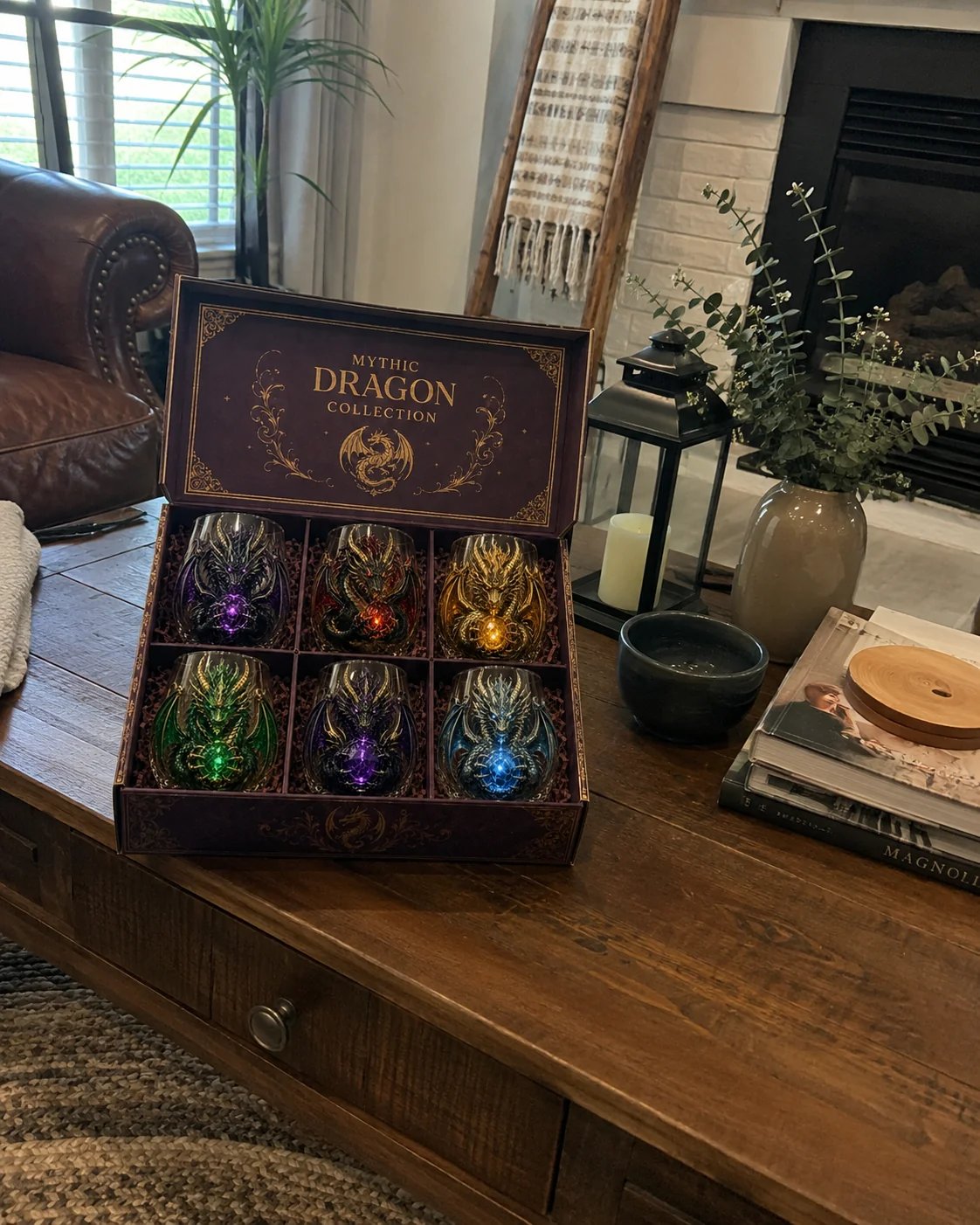 🔥🎁🐉✨ 3D Mythic Dragon Glass Art Cup | Luxury Raised Fantasy Glassware for Whiskey, Home Bar Décor & Legendary Gifts 🎁