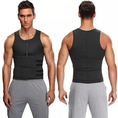 ⭐💪Men Body Shaper Sauna Vest Waist Trainer Double Belt