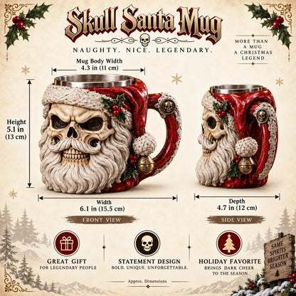 💀🎅 3D Dark Christmas Santa Mug Collection | Skull Santa & Pirate Santa Designs with Sculpted Holiday Details ☠️