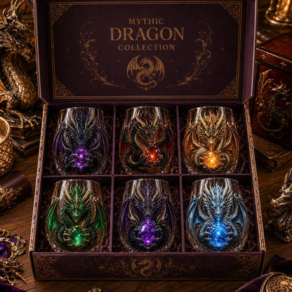 🔥🎁🐉✨ 3D Mythic Dragon Glass Art Cup | Luxury Raised Fantasy Glassware for Whiskey, Home Bar Décor & Legendary Gifts 🎁