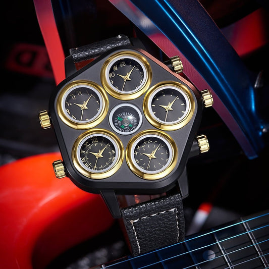5 Dial Ultra Large Enormous Mens Wrist Accessory Watch