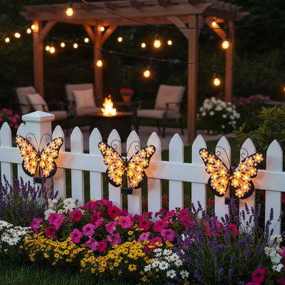 🦋Solar Lights Outdoor Metal Butterfly Wall Decor