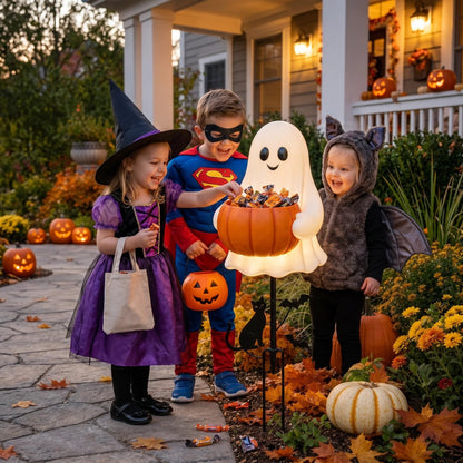 🎃🏡 Glowing Halloween Ghost Candy Holder