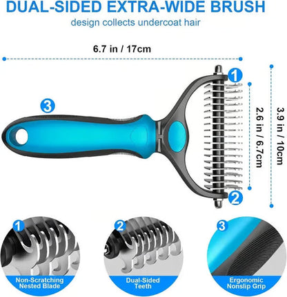 😻🐕Professional Double-Sided Pet Grooming Rake