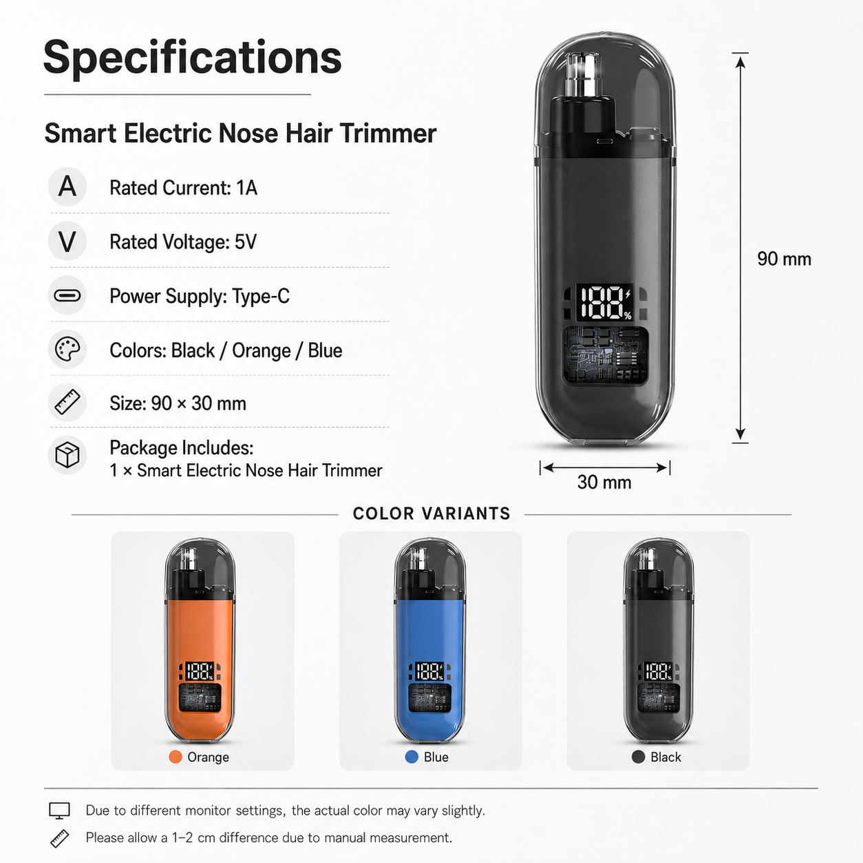 👃 Smart Electric Nose Hair Trimmer |  Painless Grooming & Waterproof Design | Perfect Personal Care Gift 🎄✨