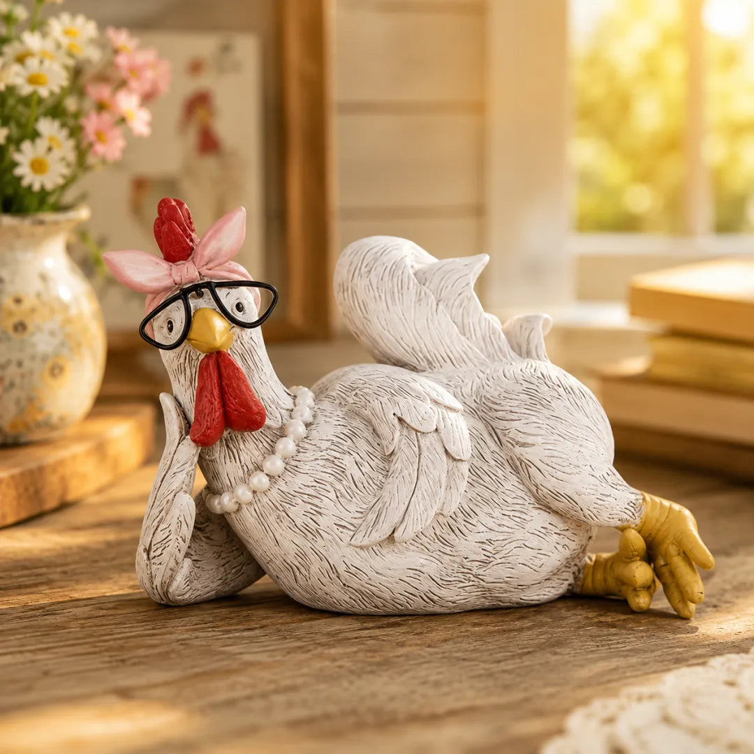 Funny Farmhouse Chicken Figurine Decor